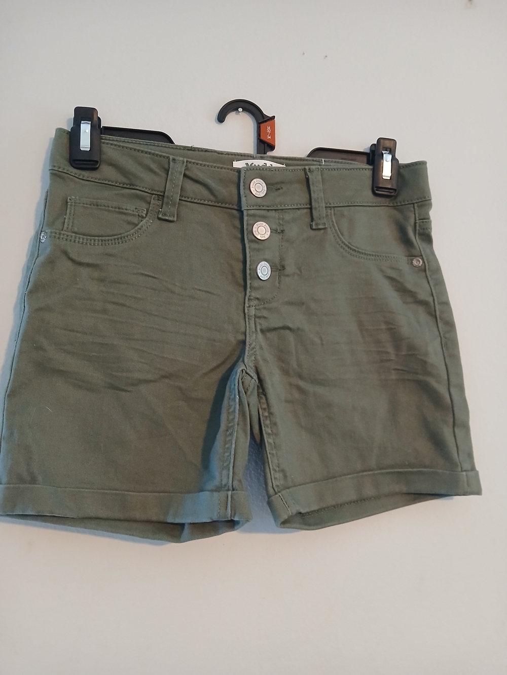 Mudd Olive Green Snap-Front Kids Shorts